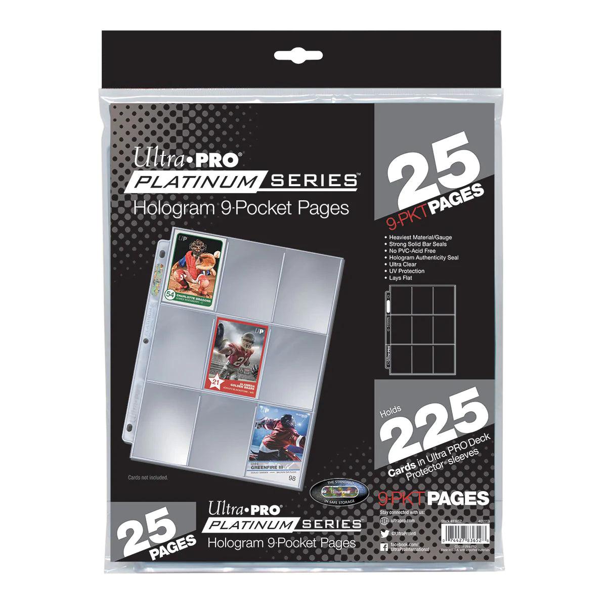 Ultra PRO - 9 Pocket Pages for Standard Size Cards - Platinum Series (Pack of 25 Pages) Ultra PRO 074427836528