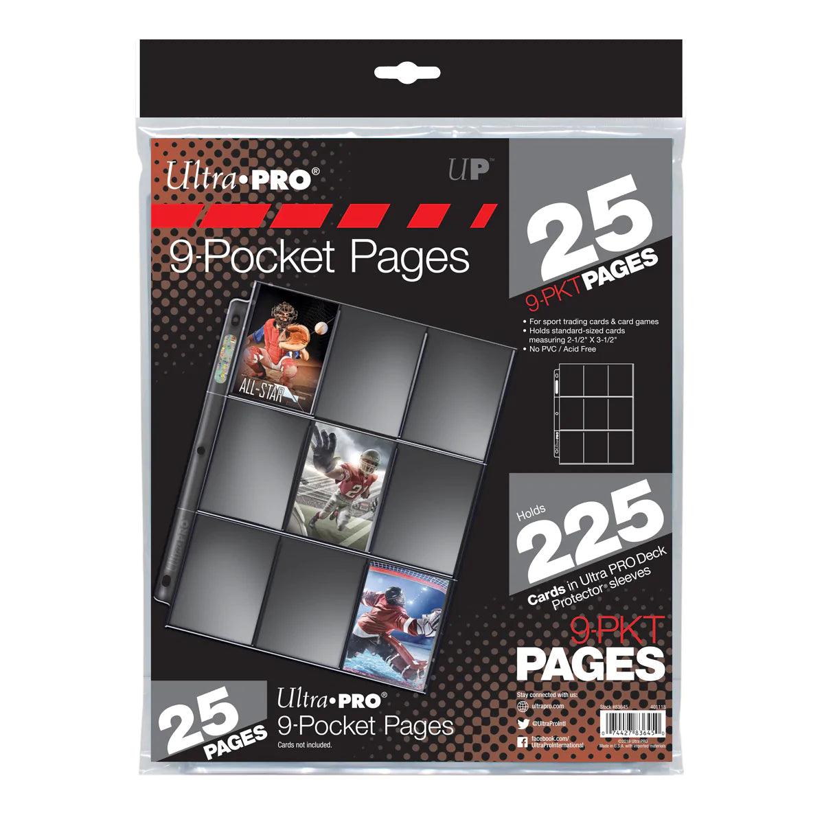 Ultra PRO - 9 Pocket Pages for Standard Size Cards - Silver Series (Pack of 25 Pages) Ultra PRO 074427836450