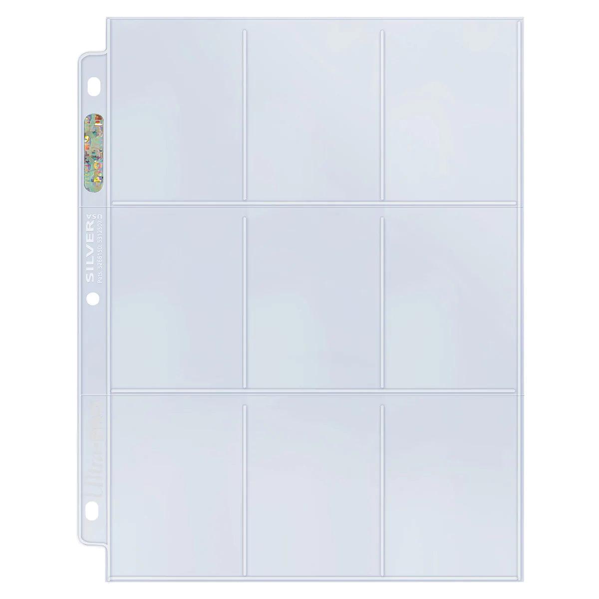 Ultra PRO - 9 Pocket Pages for Standard Size Cards - Silver Series (Pack of 25 Pages) Ultra PRO 074427836450