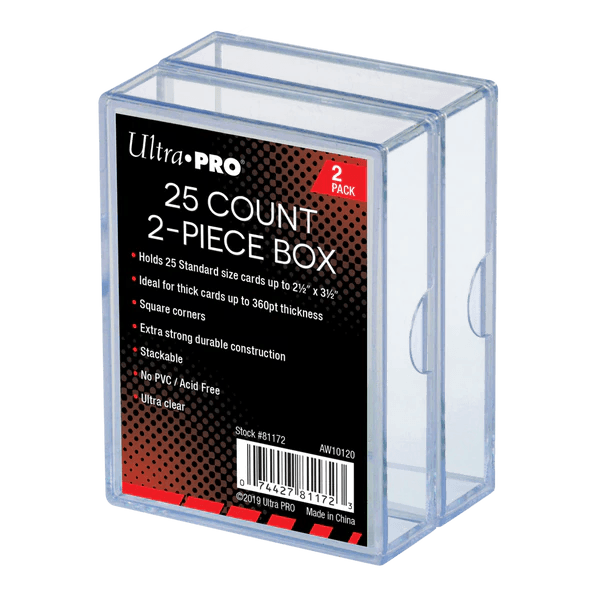 Ultra PRO - Clear Card Storage Box (Holds 25 Cards) - 2 Boxes Package Ultra PRO 074427811723