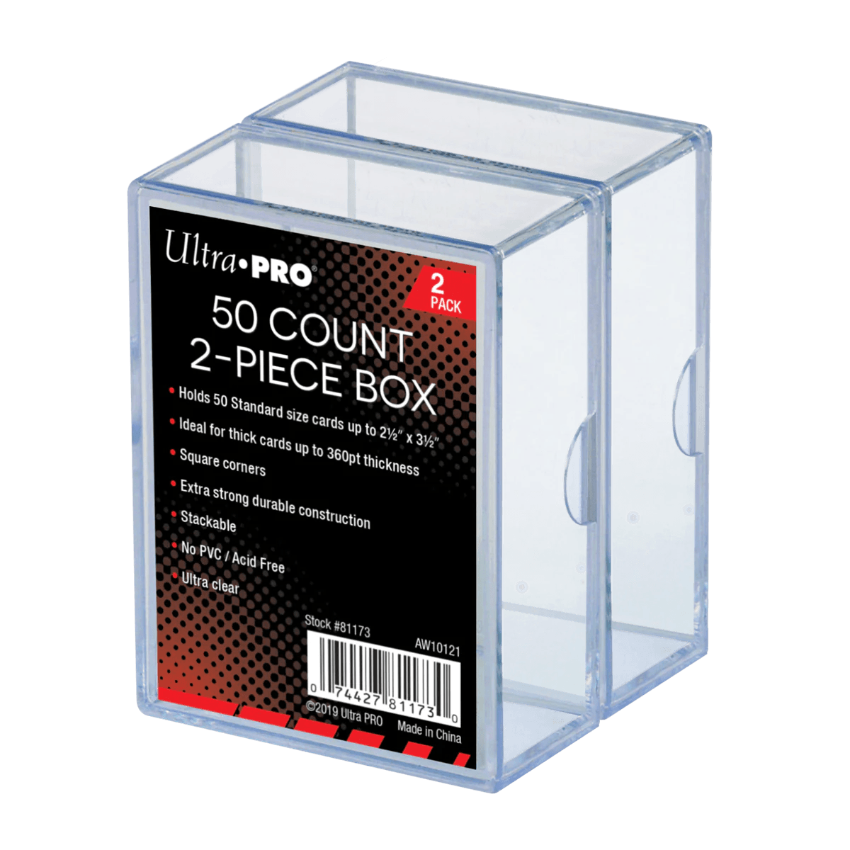 Ultra PRO - Clear Card Storage Box (Holds 50 Cards) - 2 Boxes Package Ultra PRO 074427811730