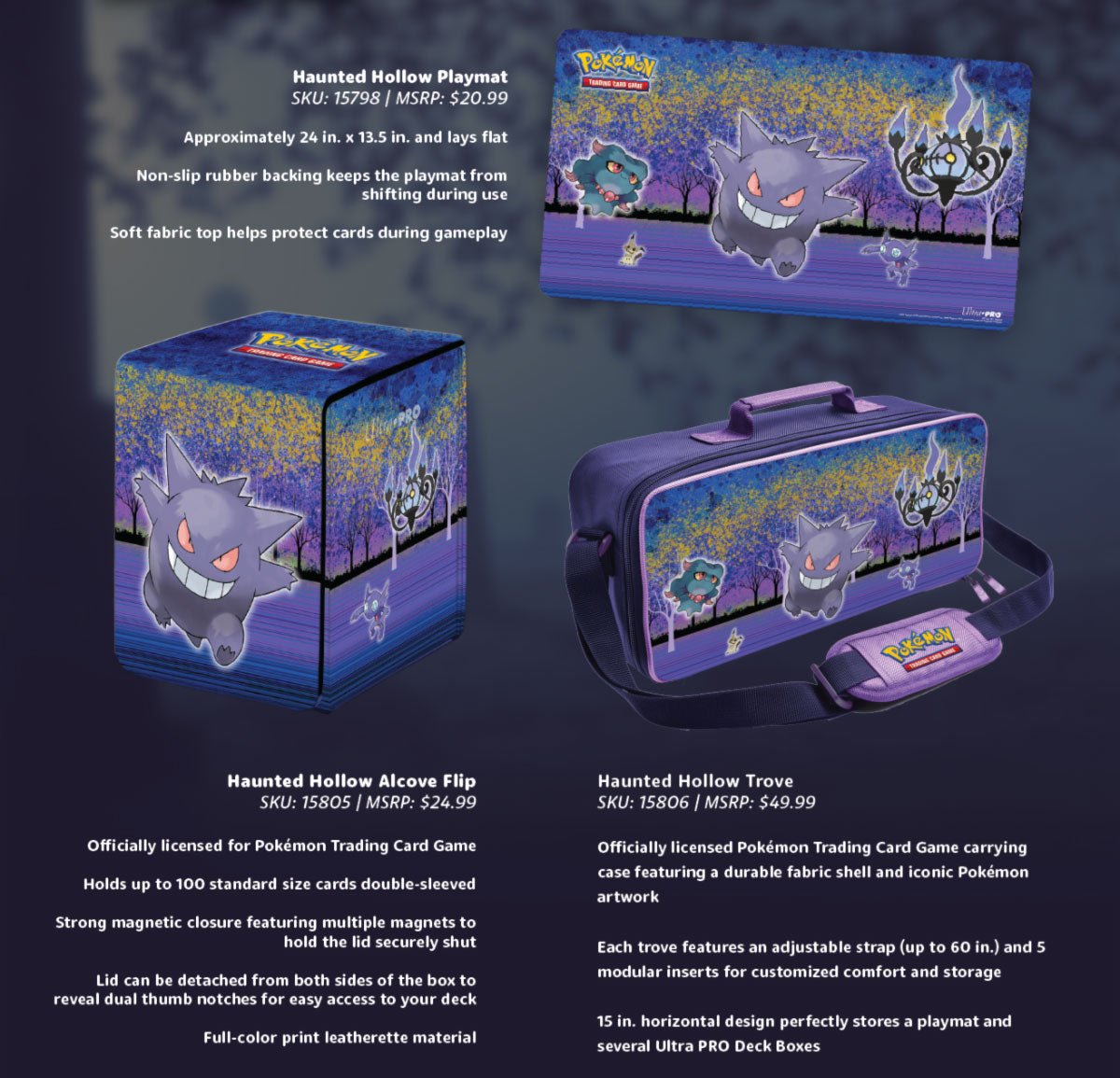 Ultra PRO - Pokémon - Gallery Series Haunted Hollow Deluxe Gaming Trove / Briefcase Ultra PRO 074427158064