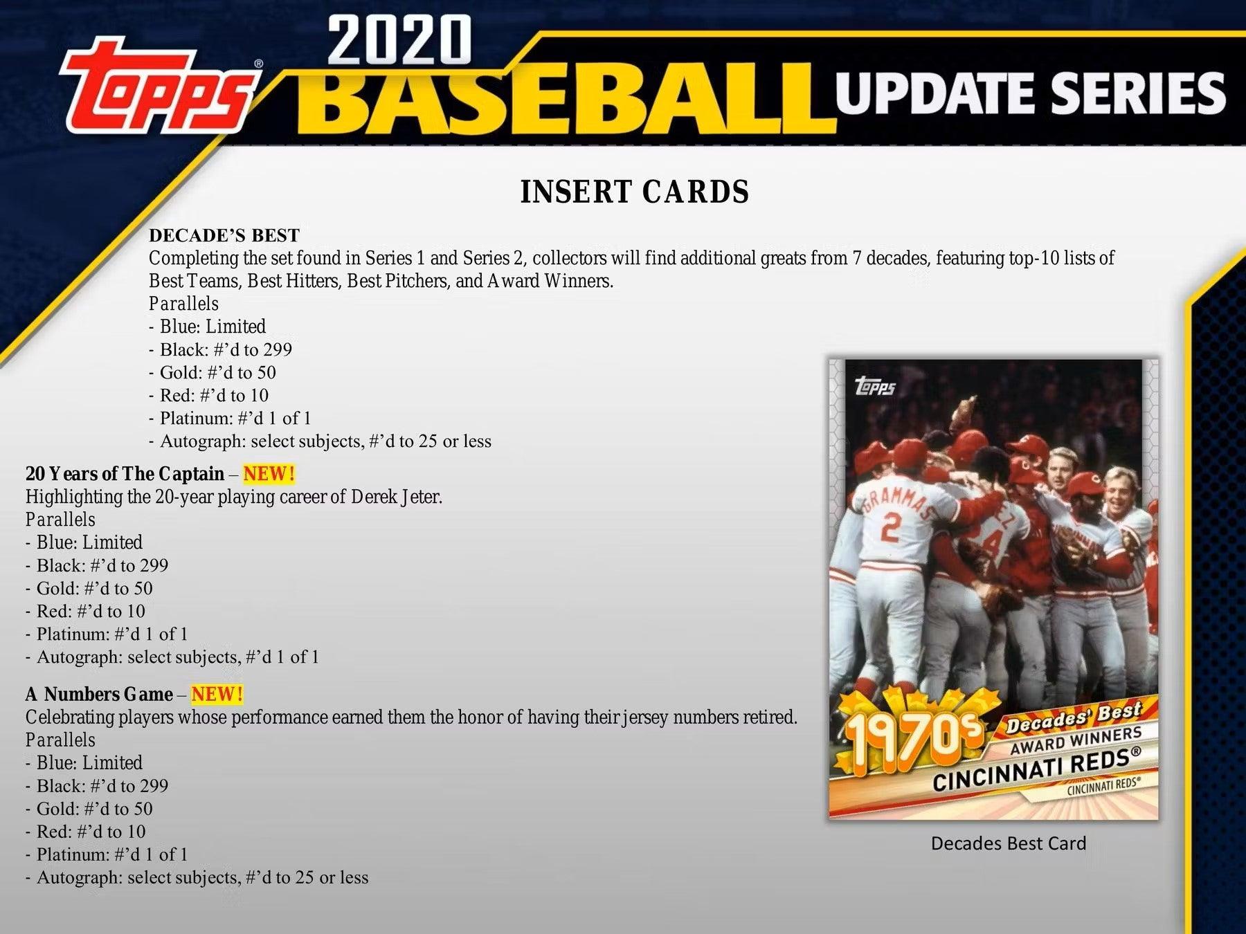 Baseball - 2020 - Topps - Update Series - Hobby Box (24 Packs) - Hobby Champion Inc