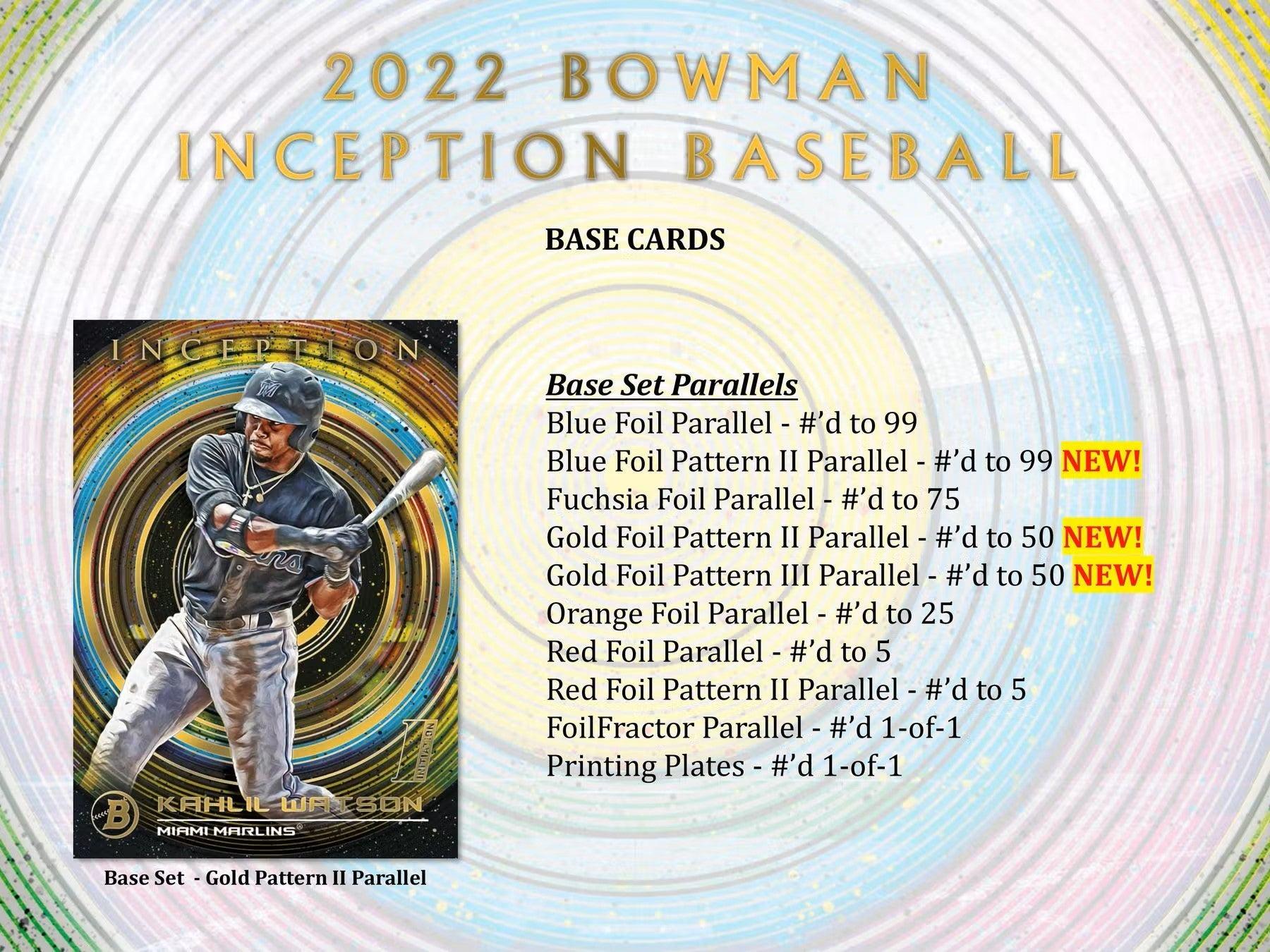 Baseball - 2022 - Topps Bowman Inception - Hobby Box (1 Pack) - Hobby Champion Inc