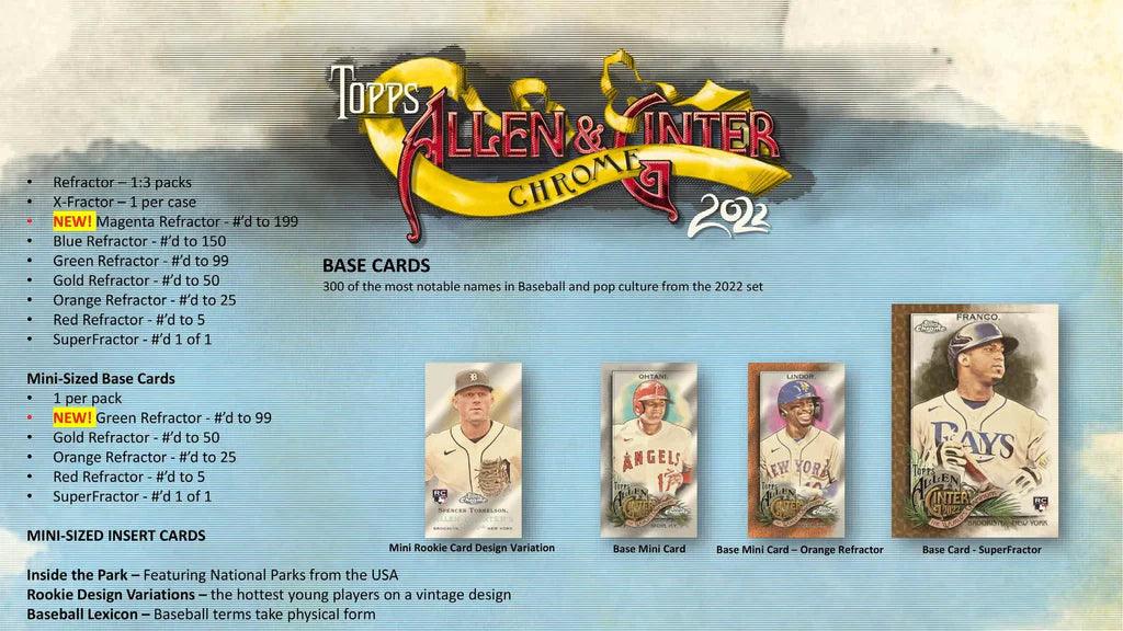 Baseball - 2022 - Topps Chrome Allen & Ginter - Hobby Box (18 Packs) - Hobby Champion Inc