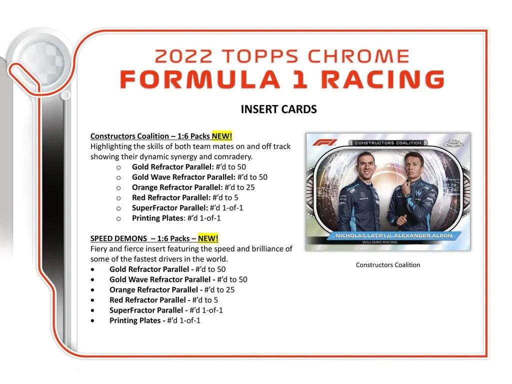 Formula 1 Racing (F1) - 2022 - Topps Chrome - Hobby Box (18 Packs) - Hobby Champion Inc