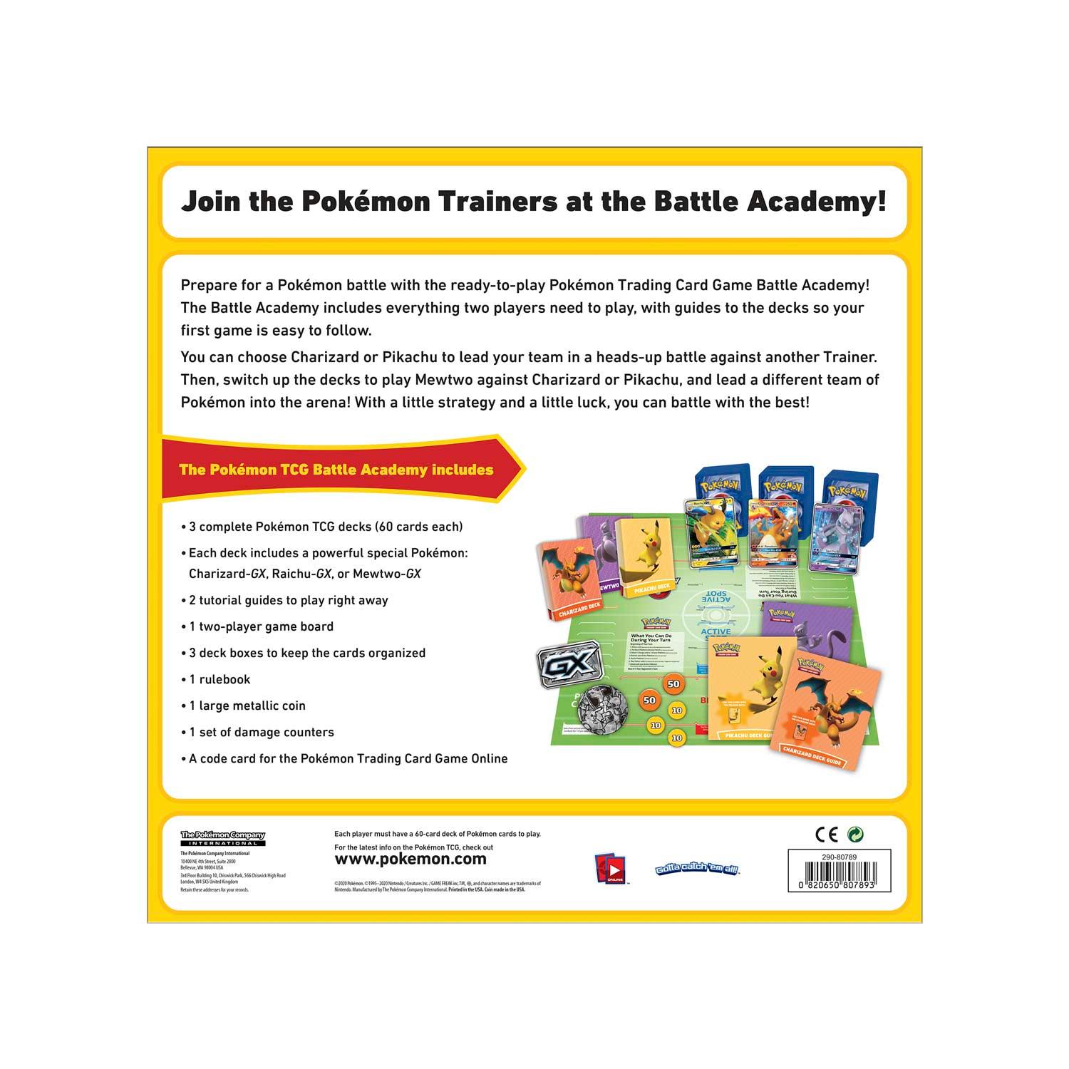 Pokemon Board Game - Battle Academy 2020 (with Charizard-GX, Raichu-GX & Mewtwo-GX) - Hobby Champion Inc