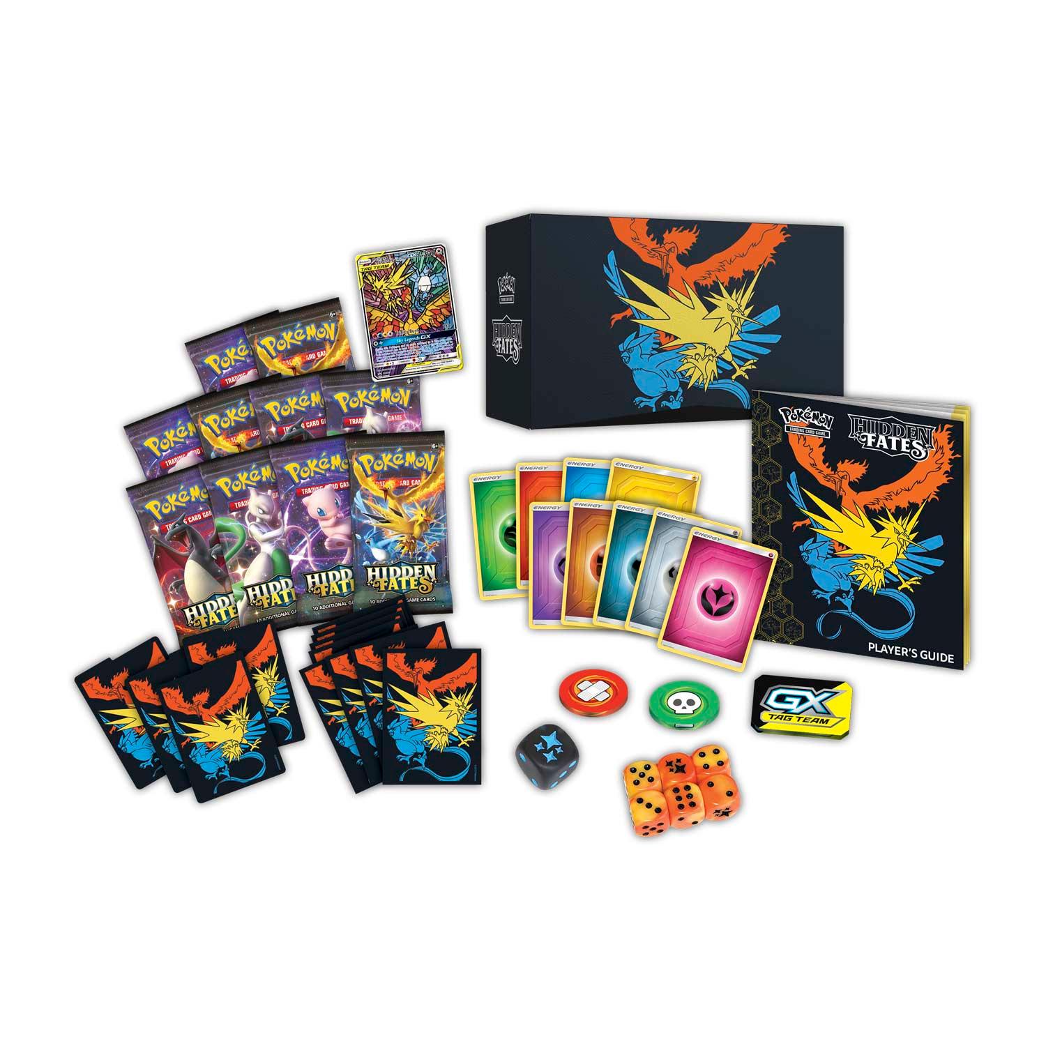 Pokemon Elite Trainer Box (ETB) - Sun & Moon - Hidden Fates (Moltres, Zapdos & Articuno on Cover) - Hobby Champion Inc
