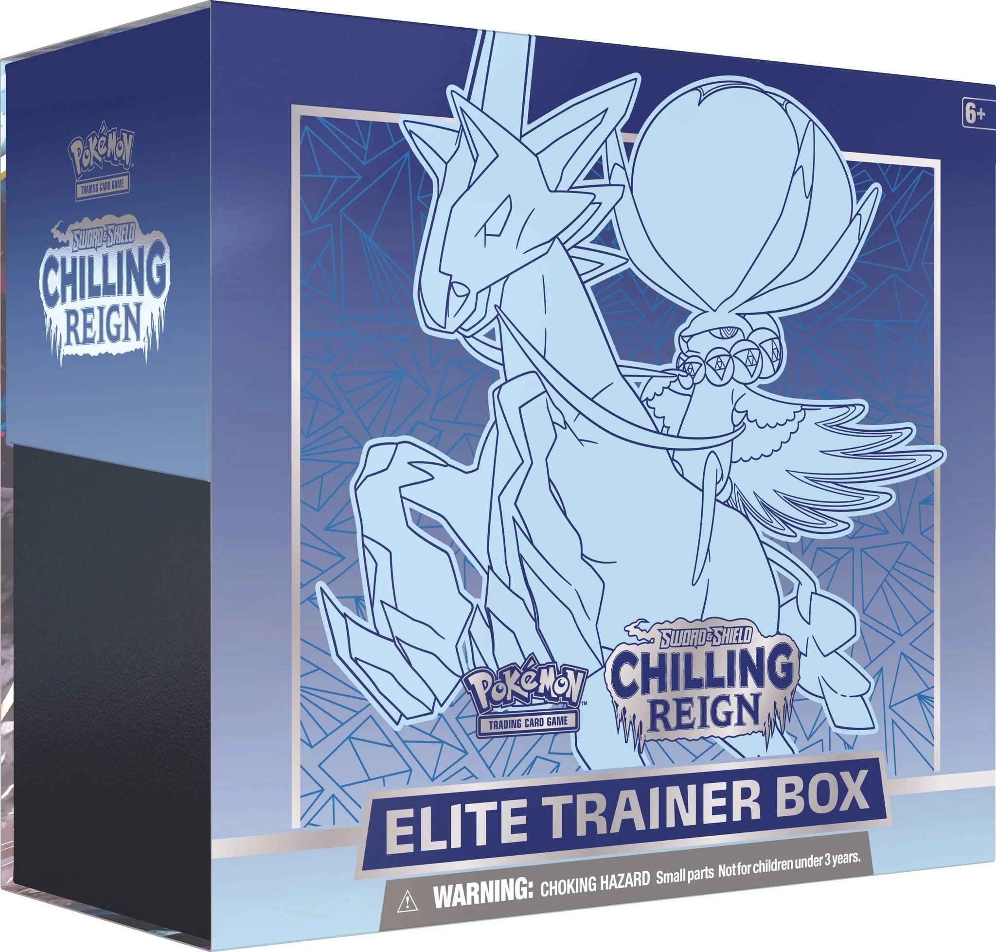 Pokemon Elite Trainer Box (ETB) - Sword & Shield - Chilling Reign (Ice Rider Calyrex on Cover) - Hobby Champion Inc