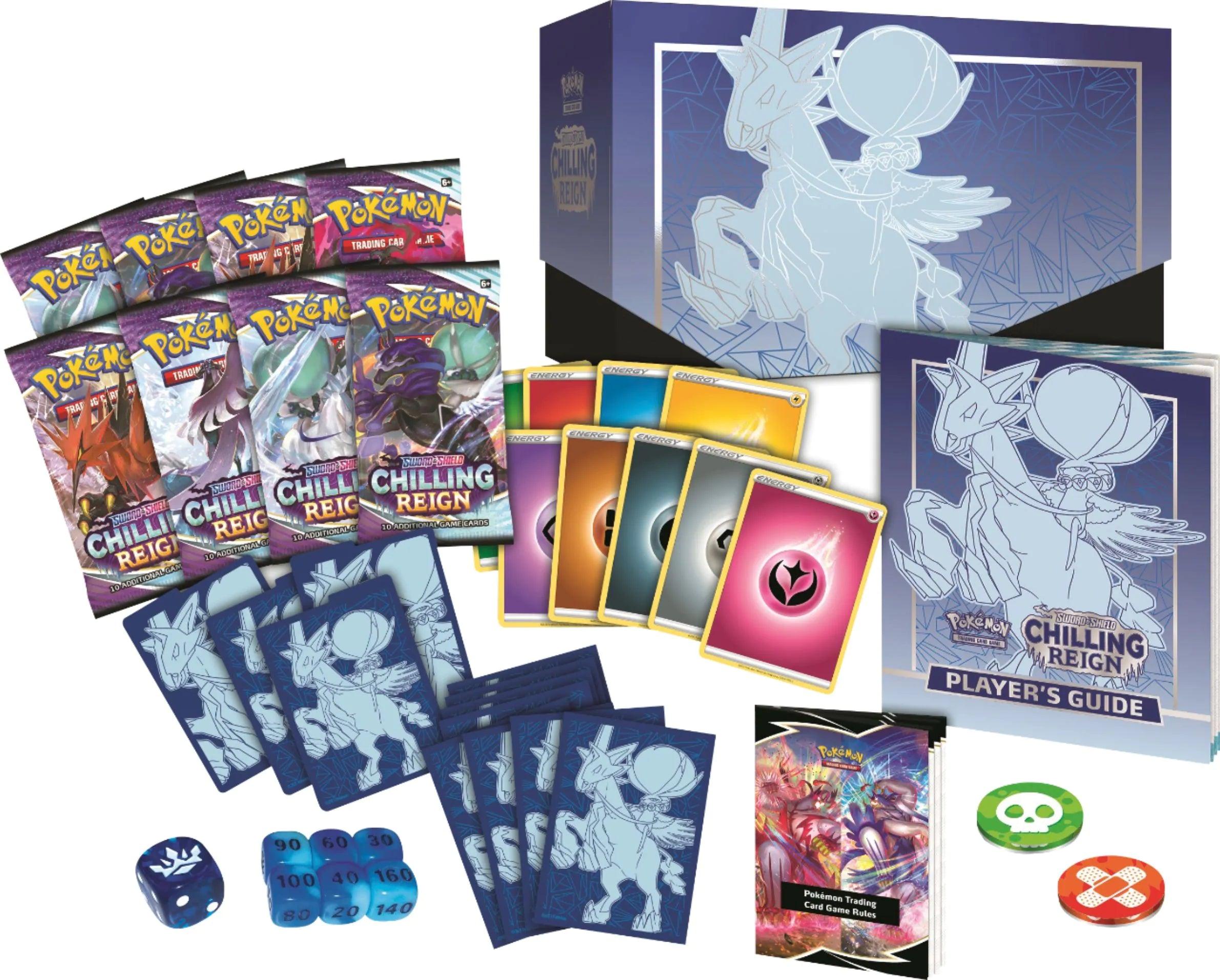 Pokemon Elite Trainer Box (ETB) - Sword & Shield - Chilling Reign (Ice Rider Calyrex on Cover) - Hobby Champion Inc