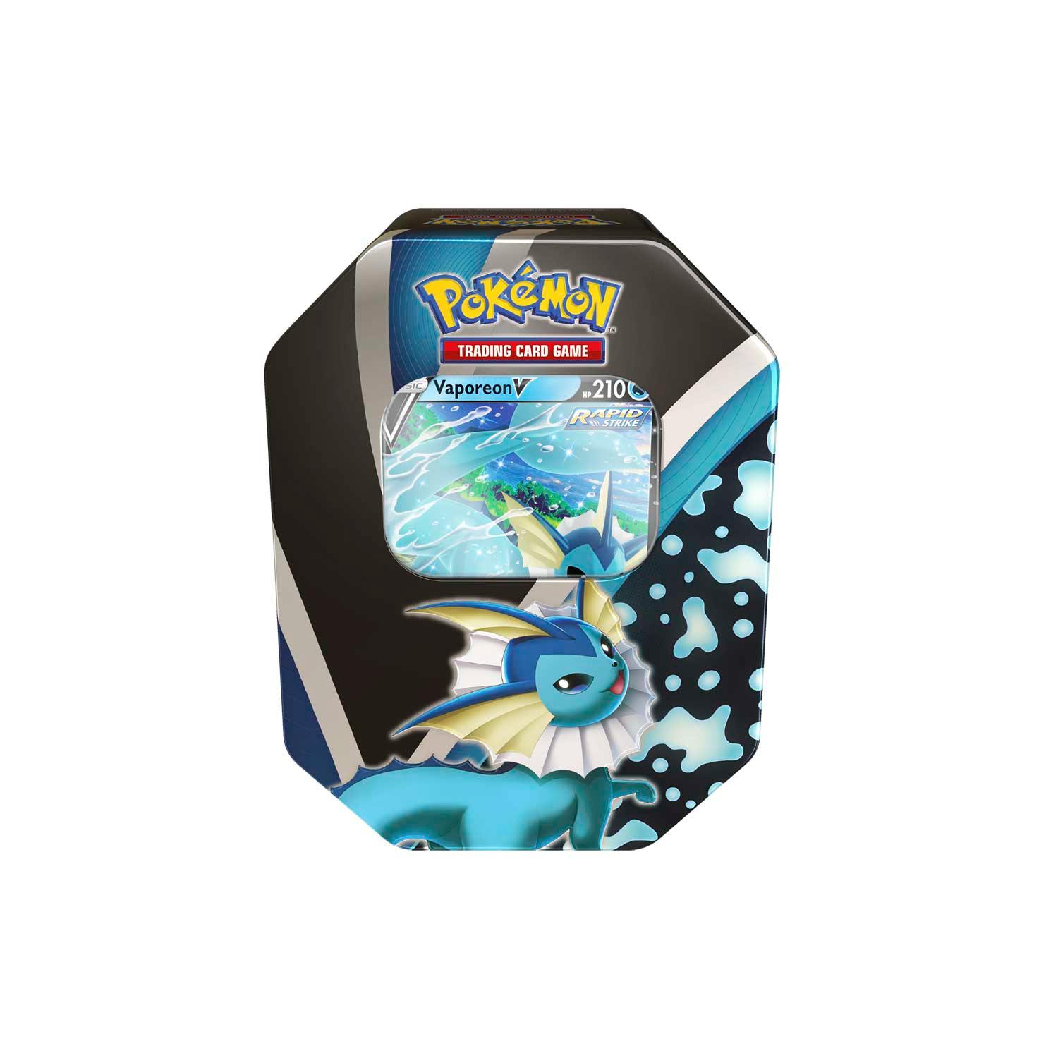 Pokemon Tin - Eevee Evolutions - Vaporeon V on Cover - Hobby Champion Inc