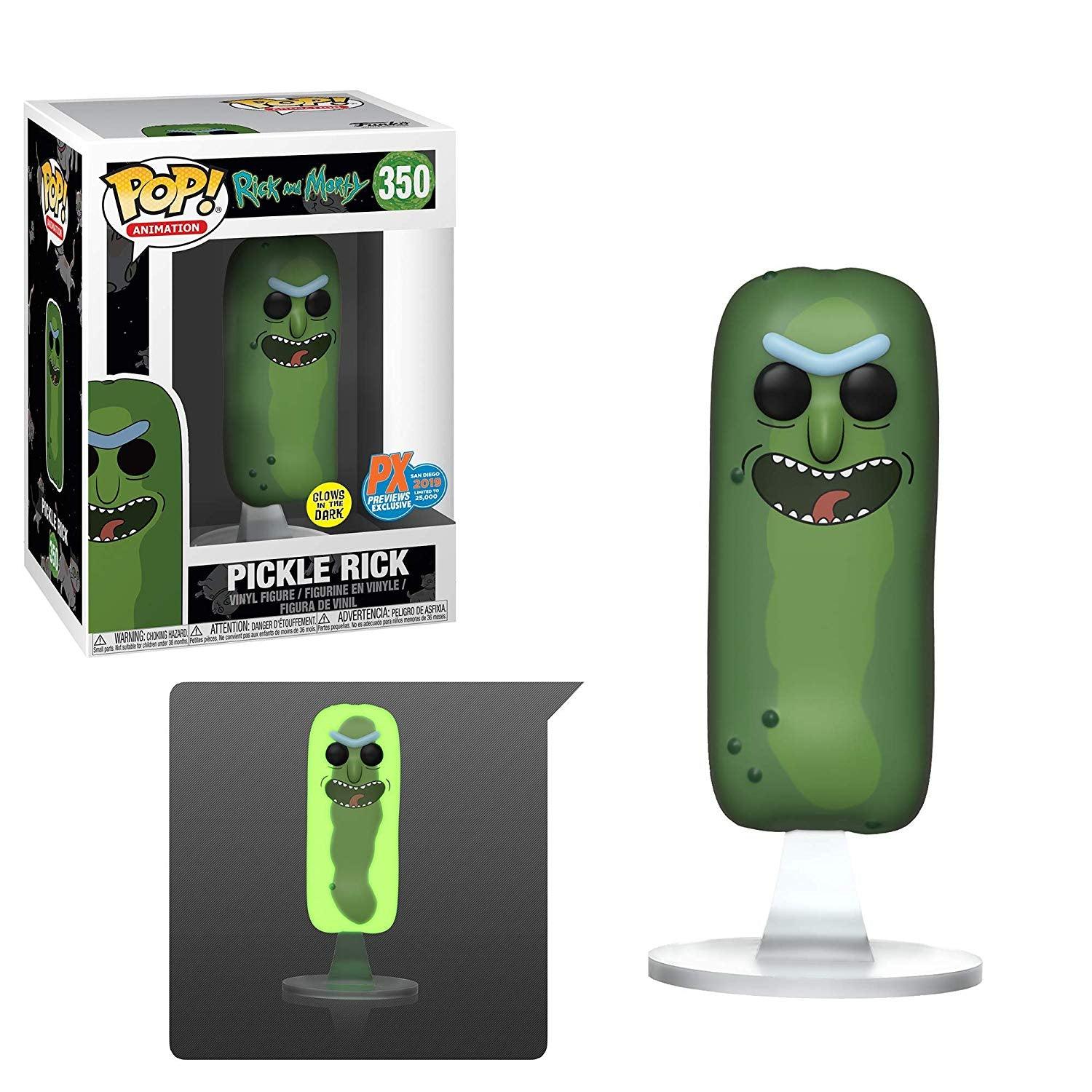 Pop! Animation - Rick And Morty - Pickle Rick - #350 - Glow In The Dark & 2019 San Diego Comic Con PX Previews EXCLUSIVE - Hobby Champion Inc