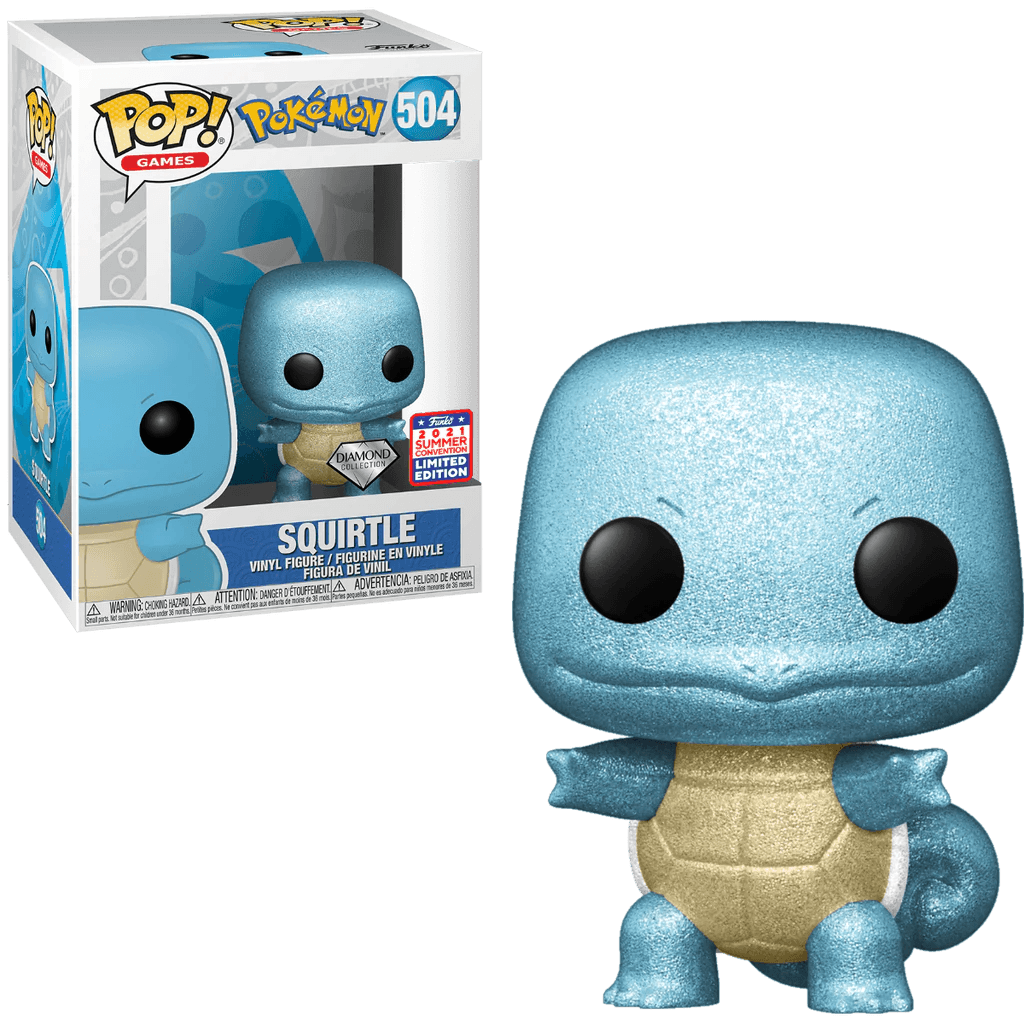 Pop! Games - Pokemon - Squirtle - #504 - DIAMOND Collection & 2021 San Diego Summer Convention LIMITED Edition - Hobby Champion Inc