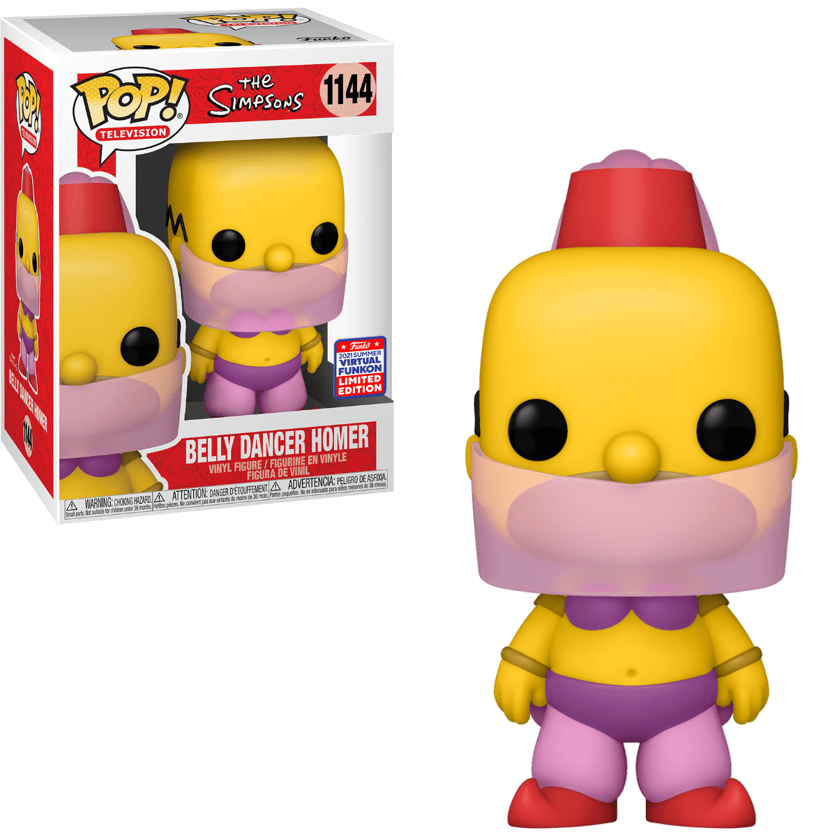 Pop! Television - The Simpsons - #1144 Belly Dancer Homer - 2021 Summer Virtual Funkon LIMITED Edition - Hobby Champion Inc