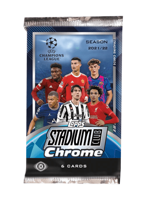Soccer - 2021/22 - UEFA Champions League - Topps Stadium Club Chrome - Hobby Pack (6 Cards) - Hobby Champion Inc