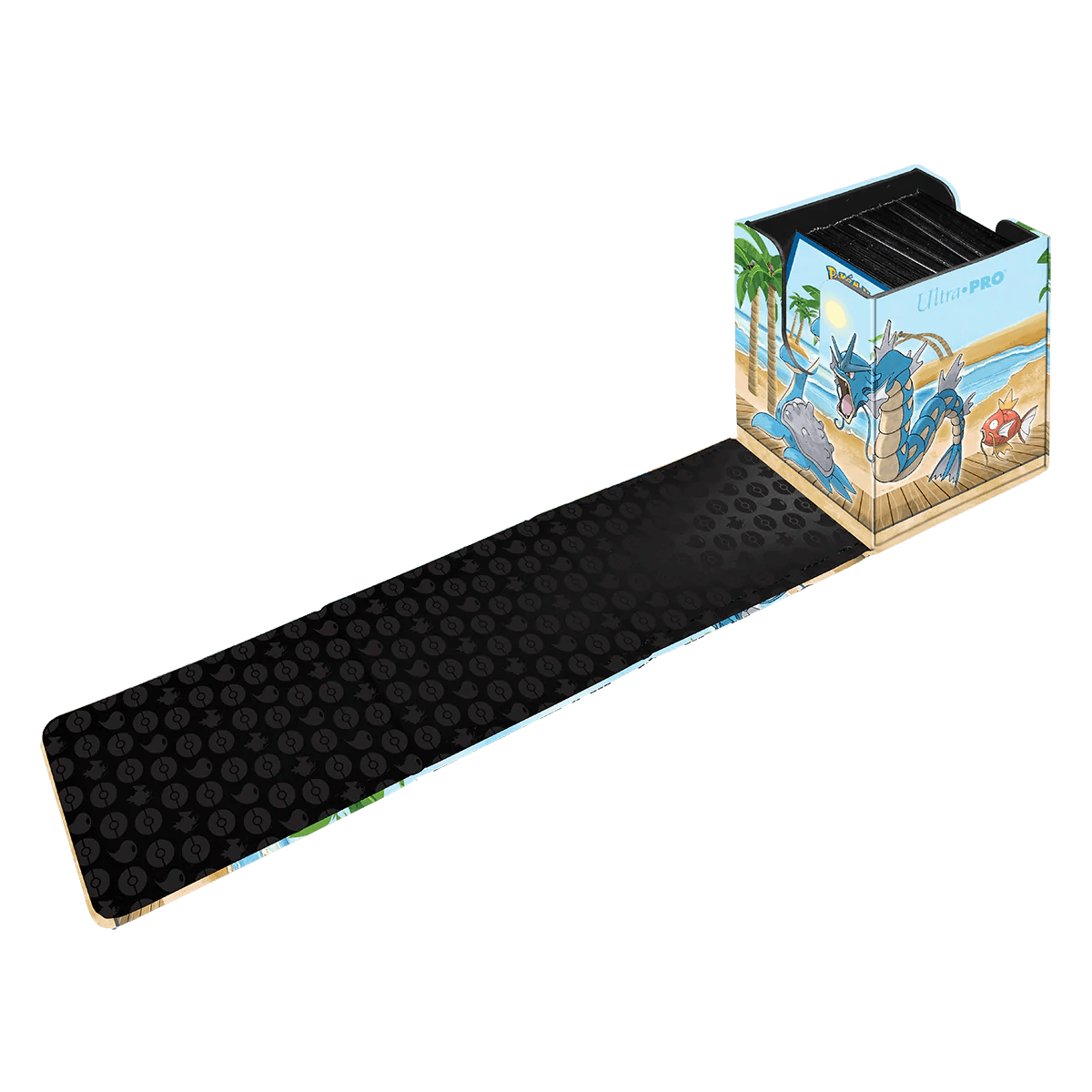 Ultra PRO - Alcove Flip Deck Box (Leather) - Gallery Series Seaside (Gyarados, Lapras, and Magikarp) - Hobby Champion Inc
