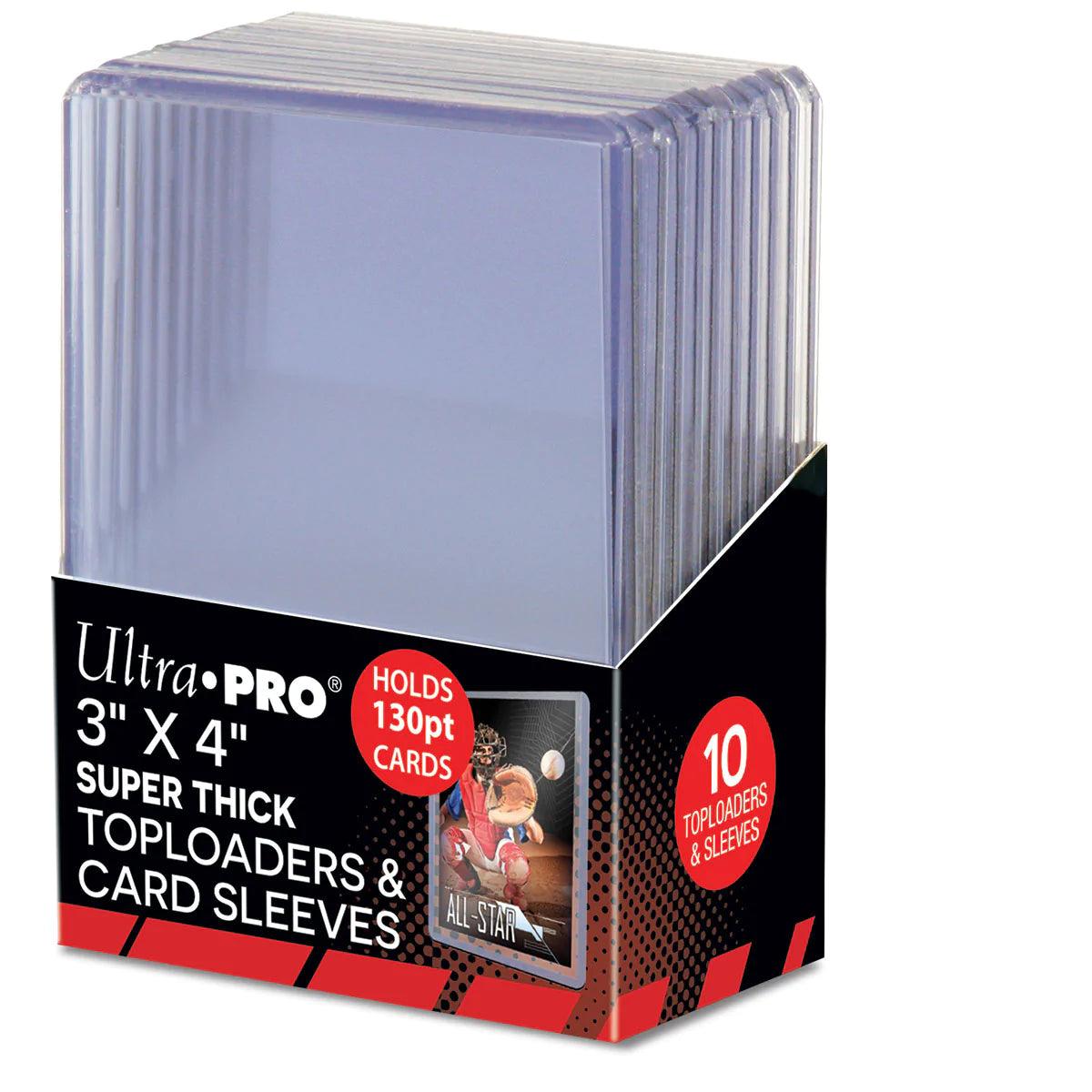 Ultra PRO - Toploader Pack - 130pt (10 toploaders & 10 sleeves for thick cards per pack) - Hobby Champion Inc